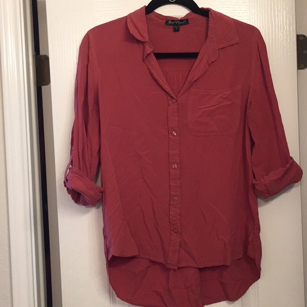 Auburn colored blouse